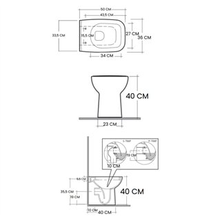WC encastré avec siège softclose inclus Série Origin | Rak Ceramics