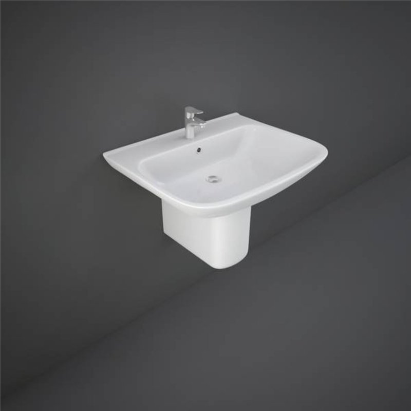 Lavabo en céramique blanche avec demi-pédestal Série Origin | Rak Ceramics Lavabo en céramique blanche avec demi-pédestal Série Origin | Rak Ceramics