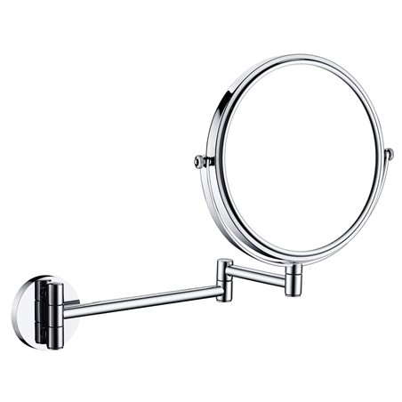 Miroir cosmétique Endor, sur bras d'extension - double face, chromé