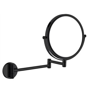 Miroir cosmétique Endor, sur bras d'extension - double face, noir