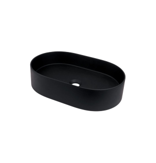 Lavabo ovale en granit noir de 55 cm avec plan - Delia