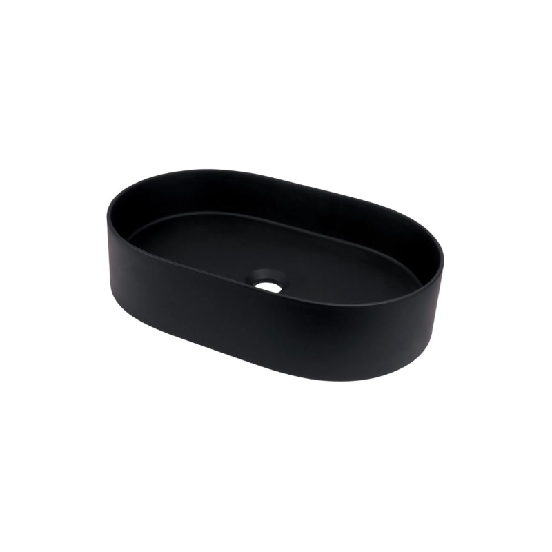 Lavabo ovale en granit noir de 55 cm avec plan - Delia Lavabo ovale en granit noir de 55 cm avec plan - Delia