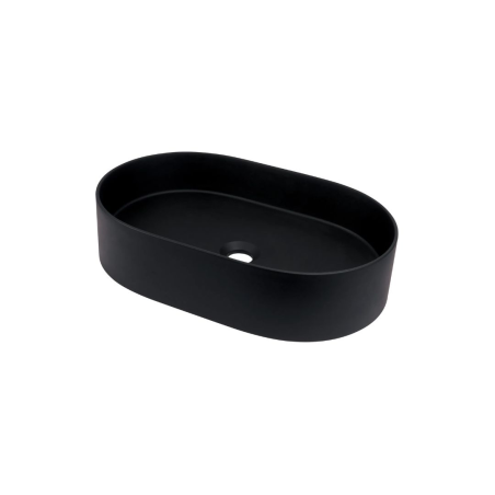 Lavabo ovale en granit noir de 55 cm avec plan - Delia