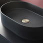Lavabo ovale en granit noir de 55 cm avec plan - Delia Lavabo ovale en granit noir de 55 cm avec plan - Delia