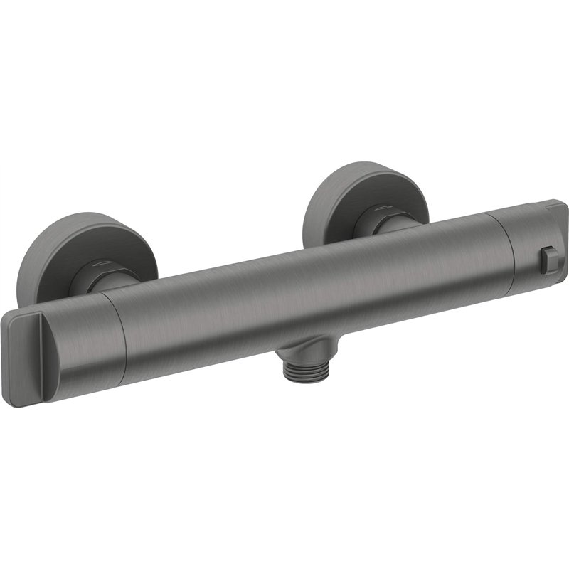 Mitigeur de douche thermostatique mural finition titane - Harty Mitigeur de douche thermostatique mural finition titane - Harty