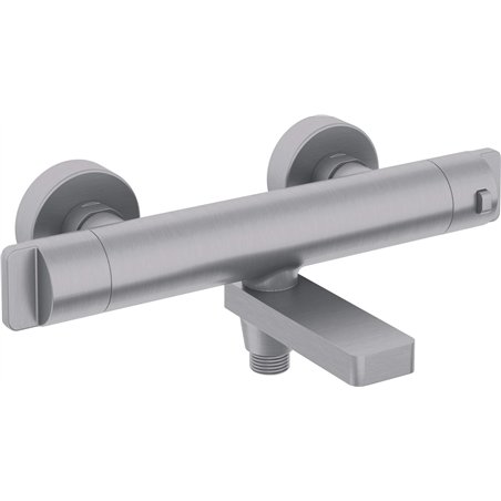 Mitigeur de baignoire Harty, thermostatique, acier brossé