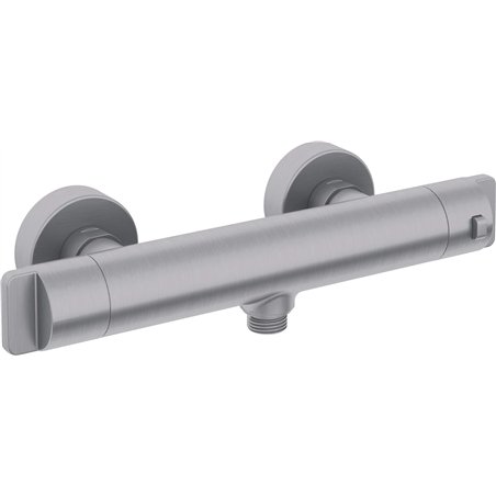 Mélangeur de douche Harty, thermostatique, acier brossé