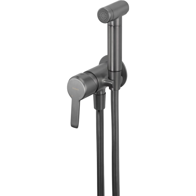 Mitigeur bidet encastré avec douchette en laiton finition titane - Stapol Mitigeur bidet encastré avec douchette en laiton finition titane - Stapol