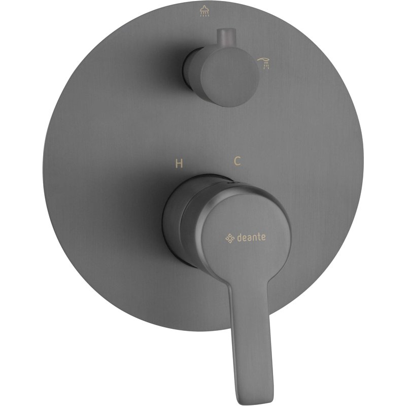 Mitigeur de douche encastré avec interrupteur finition laiton titane - Stapol Mitigeur de douche encastré avec interrupteur finition laiton titane - Stapol