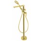 Mélangeur de baignoire sur pied avec set de douche finition or - Stapol Mélangeur de baignoire sur pied avec set de douche finition or - Stapol