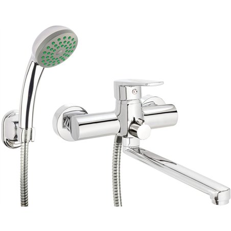 Tube Robinetterie pour lavabo et baignoire, montage mural, avec ensemble de douche