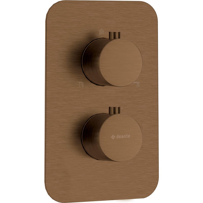 Elément externe pour boîtier thermostatique avec finition bronze brossé - Harty Elément externe pour boîtier thermostatique avec finition bronze brossé - Harty