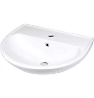 Veronik Lavabo en céramique, montage mural, avec base pour robinet, blanc