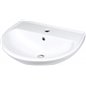 Lavabo suspendu en céramique avec base pour robinet blanc 51,8x40,3 cm - Veronik Lavabo suspendu en céramique avec base pour robinet blanc 51,8x40,3 cm - Veronik
