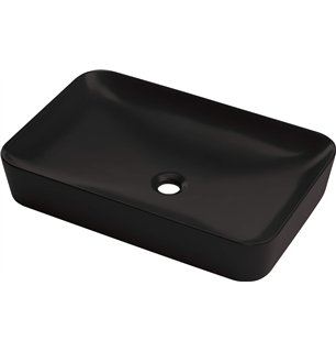 Settir Lavabo en céramique, plan de travail - 60x40 cm, noir