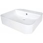 Lavabo en céramique à poser ou à encastrer avec base pour robinet blanc 50x51 cm - Giasyn Lavabo en céramique à poser ou à encastrer avec base pour robinet blanc 50x51 cm - Giasyn