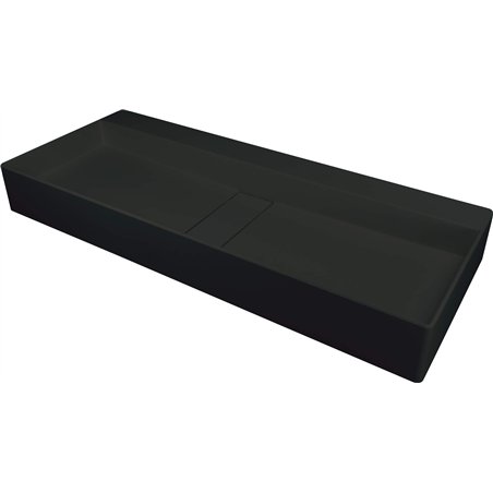 Vetox Granite lavabo, plan de travail - avec couvercle design, noir