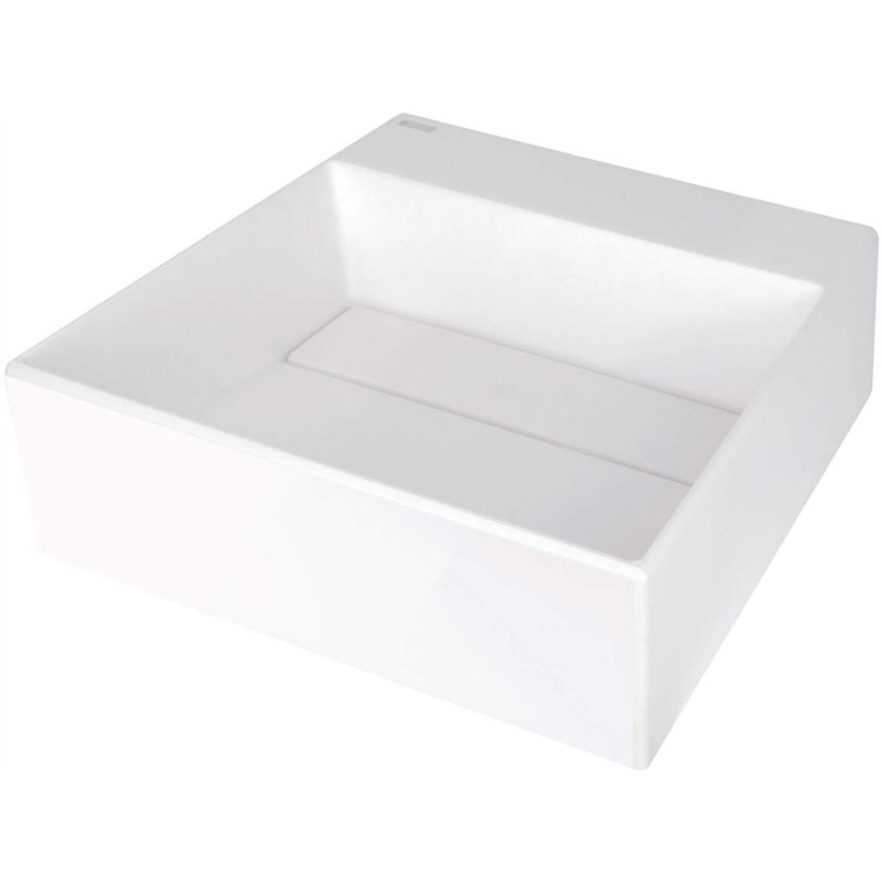 Vasque à poser en granit avec base pour robinet et couvercle de vasque en albâtre 40x40 cm - Sofyro Vasque à poser en granit avec base pour robinet et couvercle de vasque en albâtre 40x40 cm - Sofyro