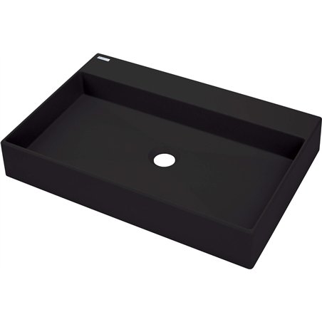 Sofyro Lavabo en granit, plan de travail, avec base pour robinet, noir