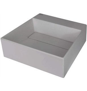 Sofyro Granite lavabo, plan de travail, avec plage de robinetterie - avec cache design, gris métallisé