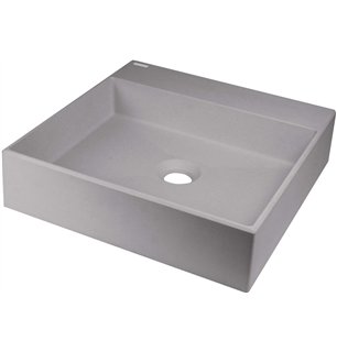 Sofyro Granite lavabo, plan de travail, avec plage de robinetterie - 400x400 mm, gris métallisé