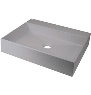 Sofyro Granite lavabo, plan de travail, avec plage de robinetterie - 500x400 mm, gris métallisé