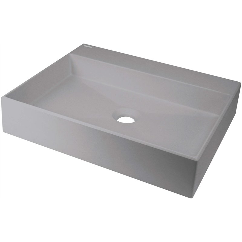 Vasque à poser en granit avec base pour robinet 50x40 cm gris métallisé - Sofyro Vasque à poser en granit avec base pour robinet 50x40 cm gris métallisé - Sofyro