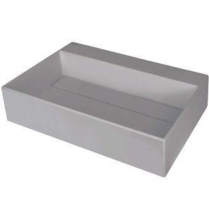 Sofyro Granite lavabo, plan de travail, avec plage de robinetterie - avec cache design, gris métallisé