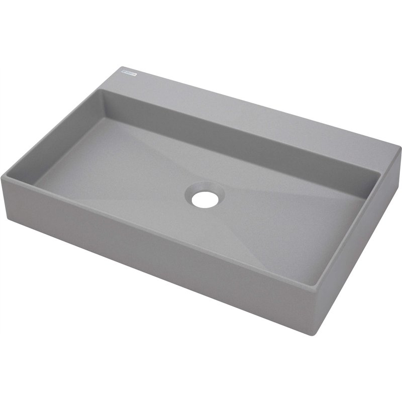 Vasque à poser en granit avec robinetterie gris métallisé 40x60 cm - Sofyro Vasque à poser en granit avec robinetterie gris métallisé 40x60 cm - Sofyro