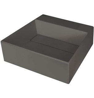 Sofyro Granite lavabo, plan de travail, avec plage de robinetterie - avec cache design, anthracite métallisé