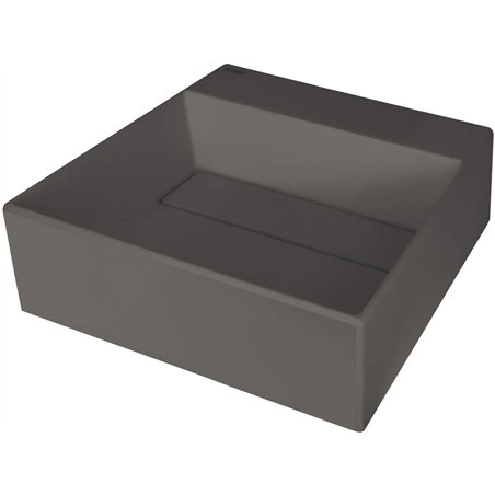 Sofyro Granite lavabo, plan de travail, avec plage de robinetterie - avec cache design, anthracite métallisé