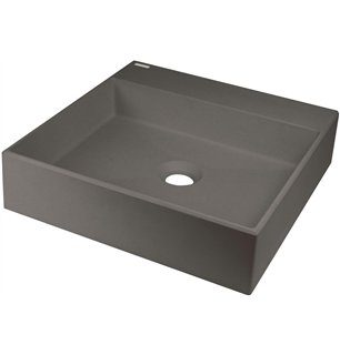 Sofyro Granite lavabo, plan de travail, avec plage de robinetterie - 400x400 mm, anthracite métallisé