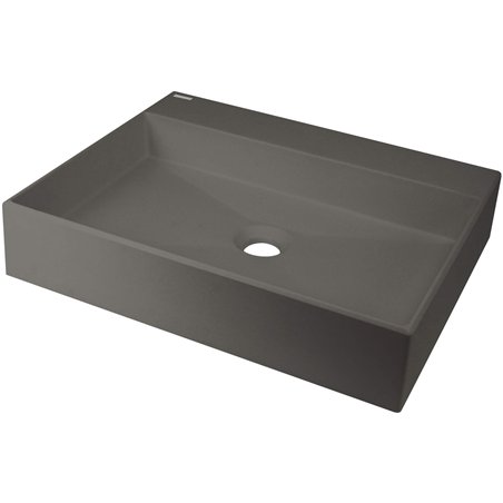 Sofyro Granite lavabo, plan de travail, avec plage de robinetterie - 500x400 mm, anthracite métallisé