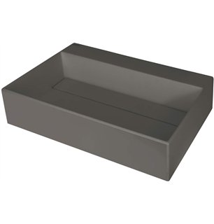 Sofyro Granite lavabo, plan de travail, avec plage de robinetterie - avec cache design, anthracite métallisé