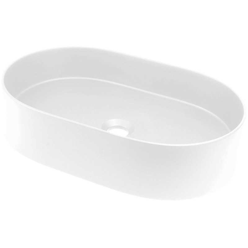 Lavabo ovale en granit finition albâtre 35x55 cm - Delia Lavabo ovale en granit finition albâtre 35x55 cm - Delia