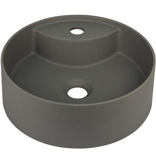 Delia Lavabo en granit, plan de travail, avec base pour robinet, anthracite métallique