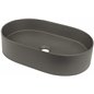 Lavabo ovale en granit à poser anthracite métallisé 35x55 cm - Delia Lavabo ovale en granit à poser anthracite métallisé 35x55 cm - Delia