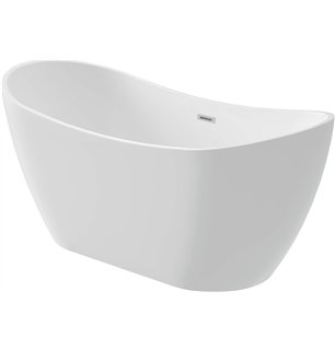 Stapol Baignoire en acrylique, autoportante, ovale - 160 cm, blanc