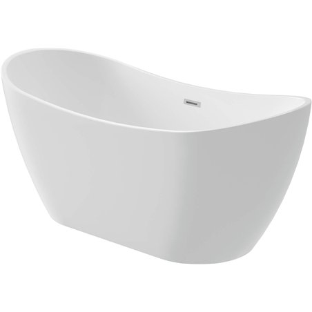 Stapol Baignoire en acrylique, autoportante, ovale - 160 cm, blanc