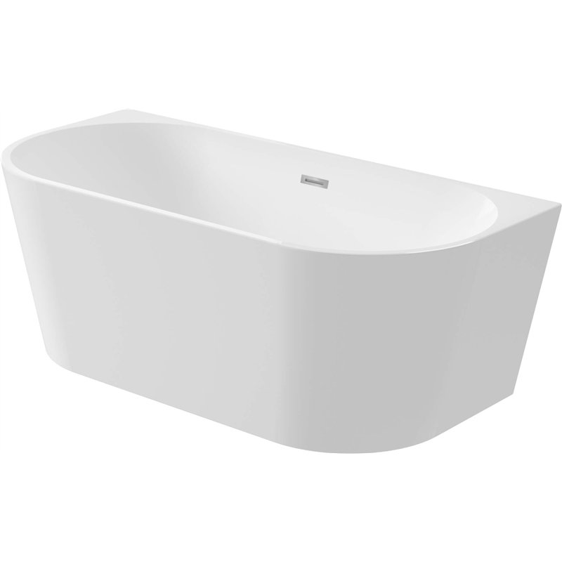 Baignoire acrylique murale ou autoportante partie ronde 150x75 cm blanc - Giasyn Baignoire acrylique murale ou autoportante partie ronde 150x75 cm blanc - Giasyn