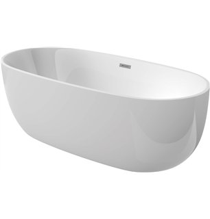 Baignoire en acrylique Montain, autoportante, ovale - 170 cm, blanc