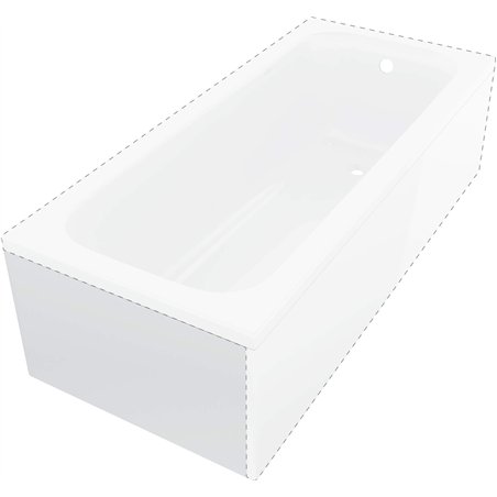 Arixo Paroi de baignoire, Arixo, 140-170 cm - côté court, blanc