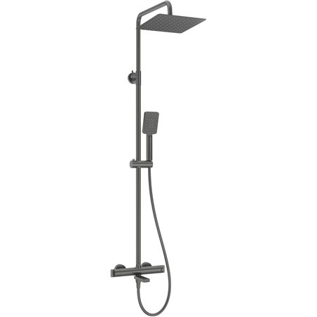 Colonne de douche Harty, avec mitigeur de bain, thermostat, titane