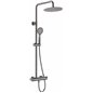 Colonne de douche avec mitigeur de pommeau de douche rond finition titane - Stapol Colonne de douche avec mitigeur de pommeau de douche rond finition titane - Stapol