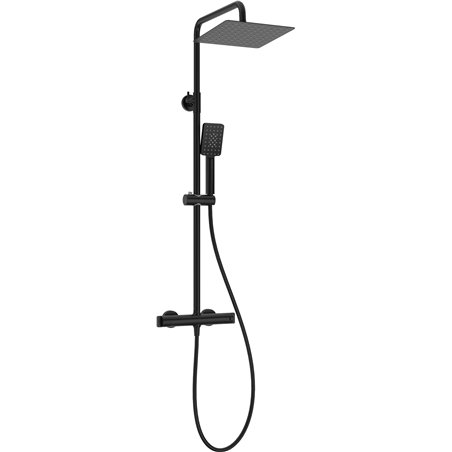 Colonne de douche Harty, avec mitigeur de douche, thermostat, noir
