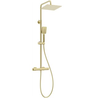Colonne de douche Harty, avec mitigeur de douche, thermostat, or brossé