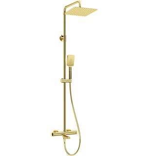 Colonne de douche Harty, avec mitigeur de bain, thermostat, or