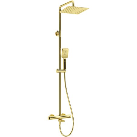 Colonne de douche Harty, avec mitigeur de bain, thermostat, or