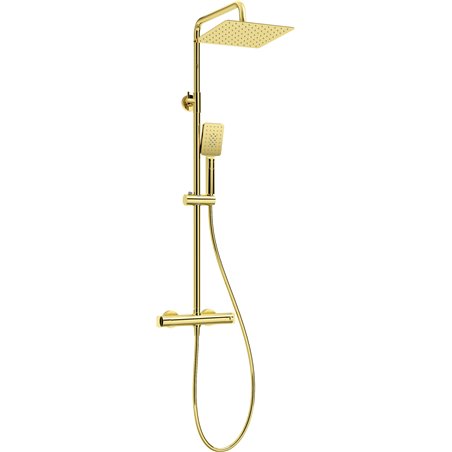 Colonne de douche Harty, avec mitigeur de douche, thermostat, or