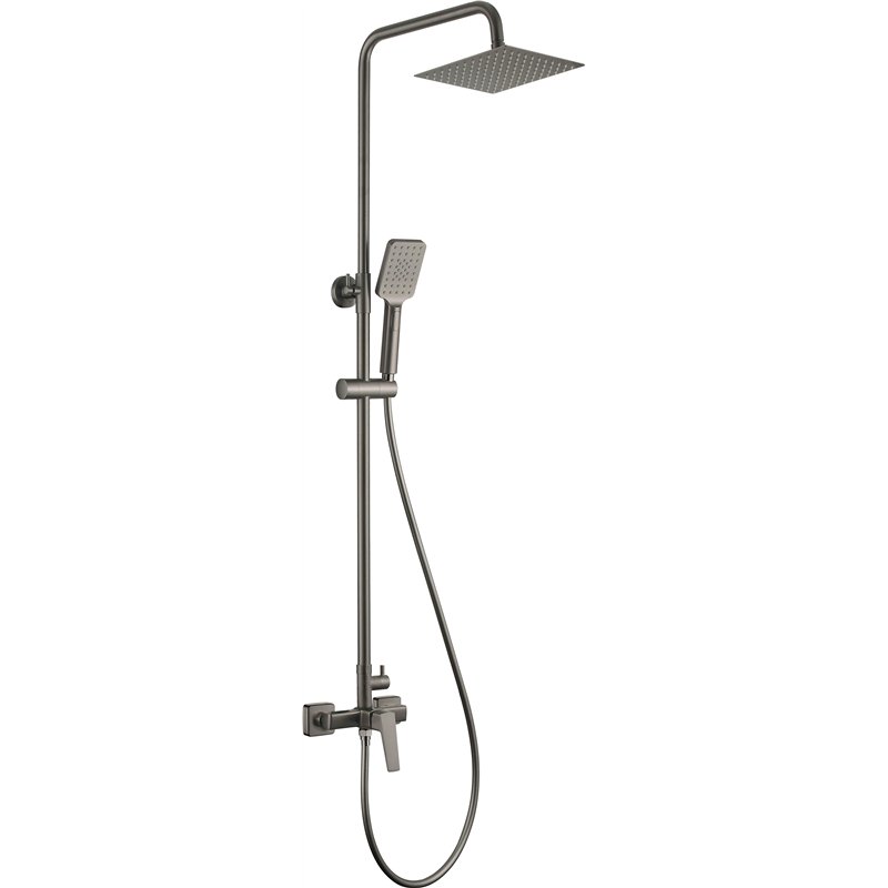 Colonne de douche avec mitigeur et pomme de douche carrée 200 mm finition titane - Vetox Colonne de douche avec mitigeur et pomme de douche carrée 200 mm finition titane - Vetox